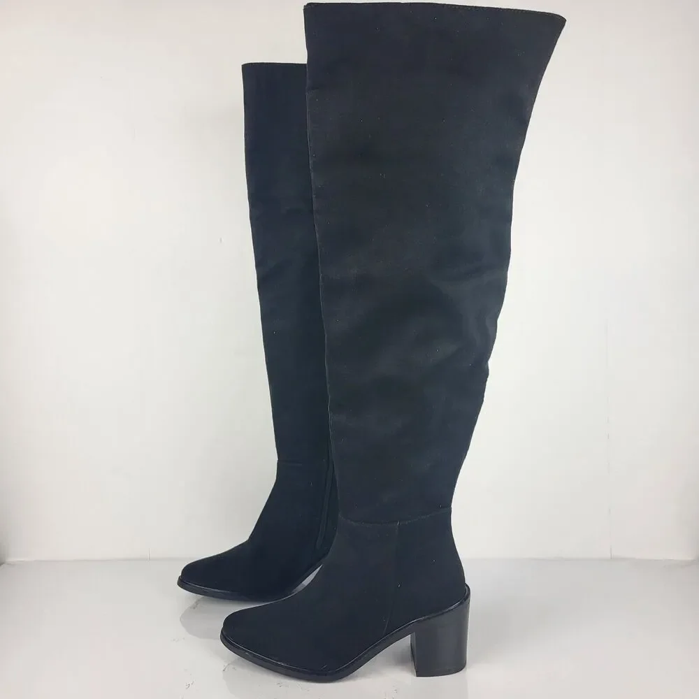 Seychelles Paradise City Leather Over the Knee Boots Black Size 7.5